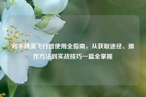 和平精英飞行器使用全指南，从获取途径、操作方法到实战技巧一篇全掌握