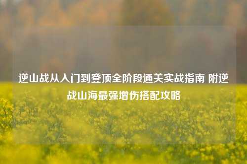 逆山战从入门到登顶全阶段通关实战指南 附逆战山海最强增伤搭配攻略