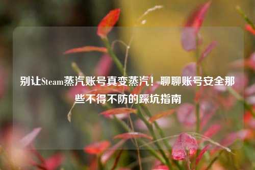 别让Steam蒸汽账号真变蒸汽!聊聊账号安全那些不得不防的踩坑指南