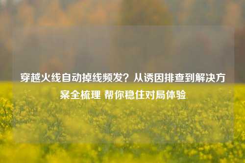 穿越火线自动掉线频发?从诱因排查到解决方案全梳理 帮你稳住对局体验