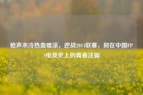 枪声未冷热血难凉,逆战2014联赛,刻在中国FPS电竞史上的青春注脚