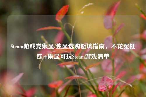 Steam游戏党集显/独显选购避坑指南,不花冤枉钱+集显可玩Steam游戏清单
