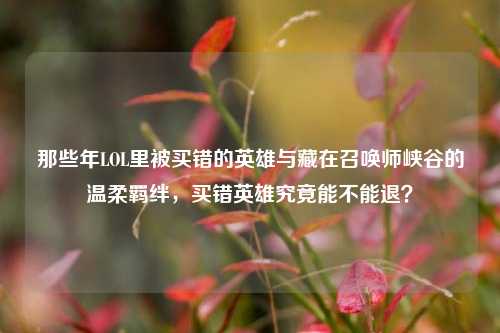 那些年LOL里被买错的英雄与藏在召唤师峡谷的温柔羁绊,买错英雄究竟能不能退?