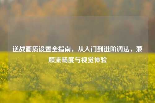 逆战画质设置全指南,从入门到进阶调法,兼顾流畅度与视觉体验