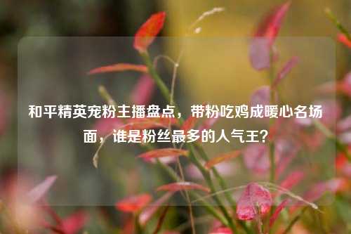 和平精英宠粉主播盘点,带粉吃鸡成暖心名场面,谁是粉丝最多的人气王?