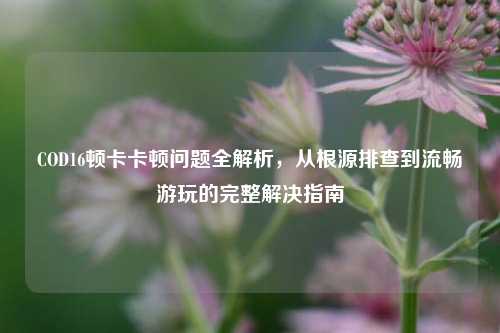 COD16顿卡卡顿问题全解析，从根源排查到流畅游玩的完整解决指南