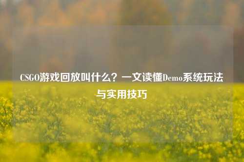 CSGO游戏回放叫什么？一文读懂Demo系统玩法与实用技巧