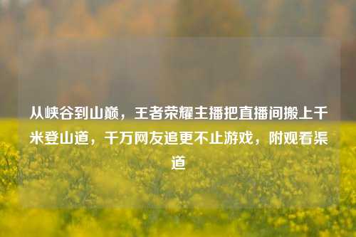 从峡谷到山巅，王者荣耀主播把直播间搬上千米登山道，千万网友追更不止游戏，附观看渠道