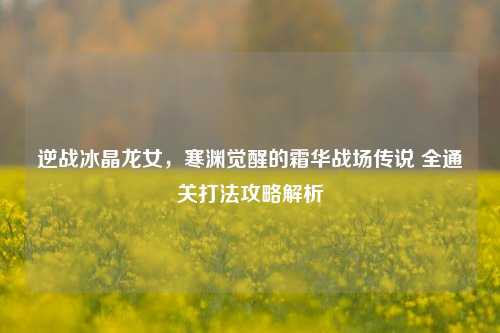 逆战冰晶龙女，寒渊觉醒的霜华战场传说 全通关打法攻略解析