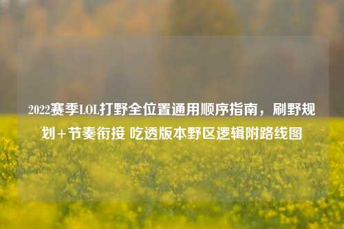 2022赛季LOL打野全位置通用顺序指南,刷野规划+节奏衔接 吃透版本野区逻辑附路线图