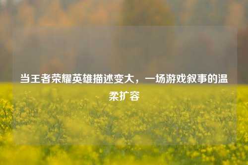 当王者荣耀英雄描述变大，一场游戏叙事的温柔扩容