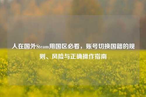 人在国外Steam用国区必看，账号切换国籍的规则、风险与正确操作指南