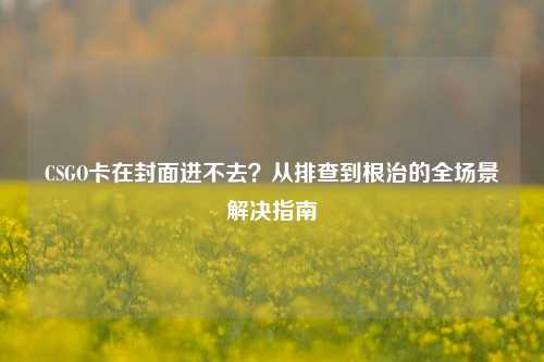 CSGO卡在封面进不去？从排查到根治的全场景解决指南