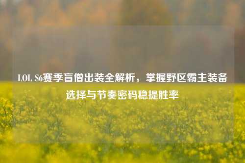 LOL S6赛季盲僧出装全解析,掌握野区霸主装备选择与节奏密码稳提胜率