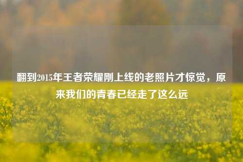翻到2015年王者荣耀刚上线的老照片才惊觉,原来我们的青春已经走了这么远