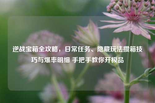 逆战宝箱全攻略，日常任务、隐藏玩法攒箱技巧与爆率明细 手把手教你开极品