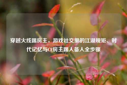 穿越火线踢房主，游戏社交里的江湖规矩、时代记忆与CF房主踢人备人全步骤