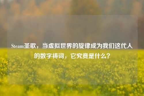 Steam圣歌，当虚拟世界的旋律成为我们这代人的数字祷词，它究竟是什么？