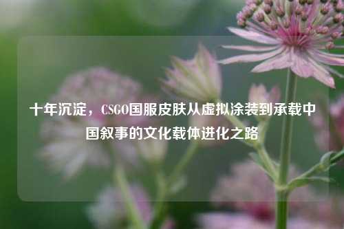 十年沉淀，CSGO国服皮肤从虚拟涂装到承载中国叙事的文化载体进化之路