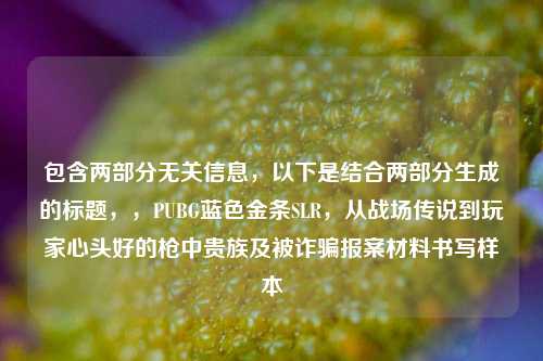 包含两部分无关信息，以下是结合两部分生成的标题，，PUBG蓝色金条SLR，从战场传说到玩家心头好的枪中贵族及被诈骗报案材料书写样本