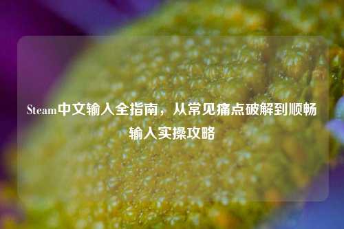 Steam中文输入全指南，从常见痛点破解到顺畅输入实操攻略