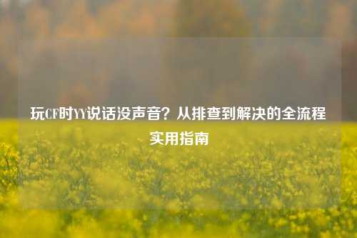 玩CF时YY说话没声音？从排查到解决的全流程实用指南