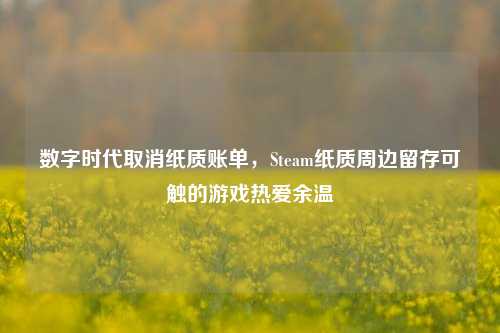 数字时代取消纸质账单，Steam纸质周边留存可触的游戏热爱余温