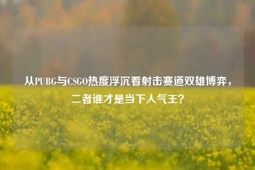 从PUBG与CSGO热度浮沉看射击赛道双雄博弈,二者谁才是当下人气王?