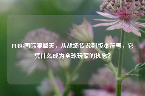 PUBG国际服擎天，从战场传说到版本符号，它凭什么成为全球玩家的执念？
