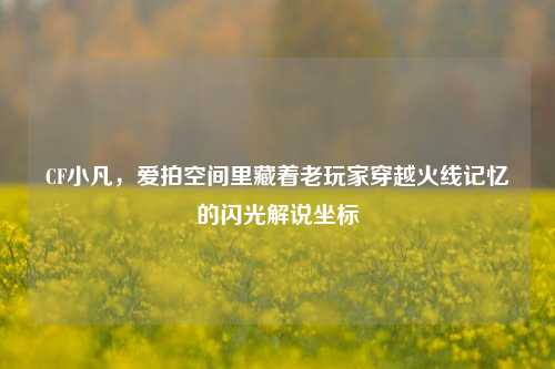 CF小凡，爱拍空间里藏着老玩家穿越火线记忆的闪光解说坐标