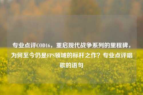 专业点评COD16,重启现代战争系列的里程碑,为何至今仍是FPS领域的标杆之作?专业点评唱歌的语句