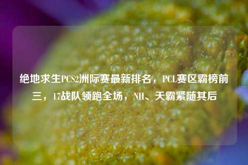 绝地求生PCS2洲际赛最新排名，PCL赛区霸榜前三，17战队领跑全场，NH、天霸紧随其后
