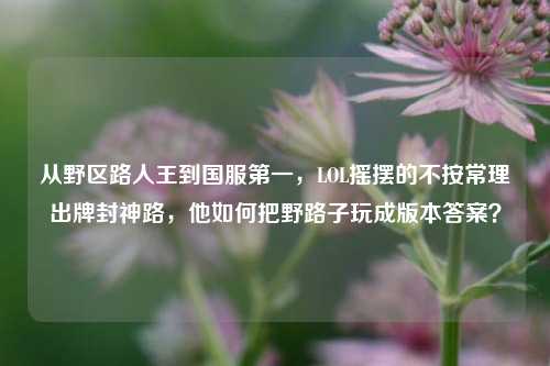 从野区路人王到国服第一,LOL摇摆的不按常理出牌封神路,他如何把野路子玩成版本答案?