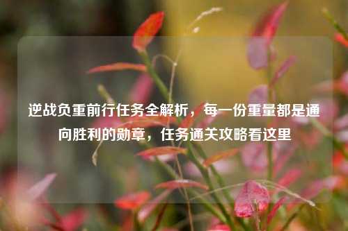 逆战负重前行任务全解析，每一份重量都是通向胜利的勋章，任务通关攻略看这里