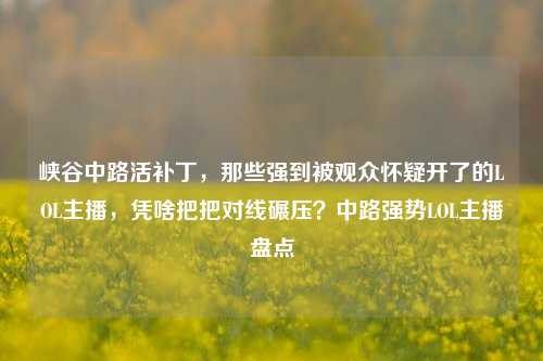 峡谷中路活补丁，那些强到被观众怀疑开了的LOL主播，凭啥把把对线碾压？中路强势LOL主播盘点