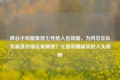 峡谷小短腿鲁班七号抢人名场面,为何总在队友崩溃边缘反复横跳?王者荣耀搞笑抢人头视频