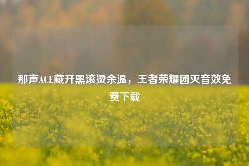 那声ACE藏开黑滚烫余温，王者荣耀团灭音效免费下载
