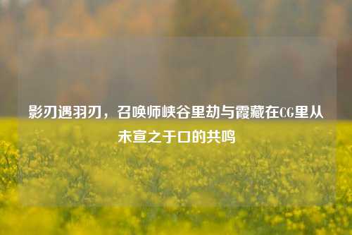 影刃遇羽刃,召唤师峡谷里劫与霞藏在CG里从未宣之于口的共鸣