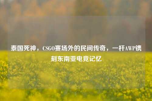 泰国死神，CSGO赛场外的民间传奇，一杆AWP镌刻东南亚电竞记忆
