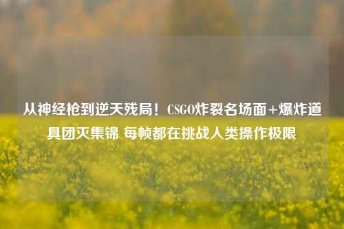从神经枪到逆天残局！CSGO炸裂名场面+爆炸道具团灭集锦 每帧都在挑战人类操作极限
