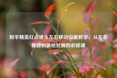 和平精英红点镜头左右移动设置教学，从左右横跳到跟枪丝滑的必修课