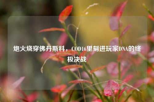 炮火烧穿佛丹斯科,COD16里刻进玩家DNA的终极决战