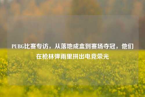 PUBG比赛专访，从落地成盒到赛场夺冠，他们在枪林弹雨里拼出电竞荣光