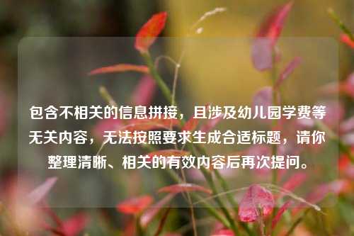 包含不相关的信息拼接，且涉及幼儿园学费等无关内容，无法按照要求生成合适标题，请你整理清晰、相关的有效内容后再次提问。