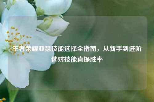 王者荣耀亚瑟技能选择全指南,从新手到进阶选对技能直提胜率