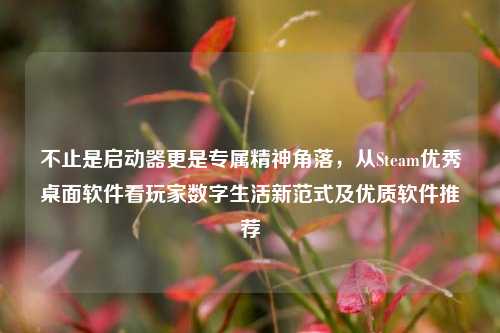 不止是启动器更是专属精神角落，从Steam优秀桌面软件看玩家数字生活新范式及优质软件推荐