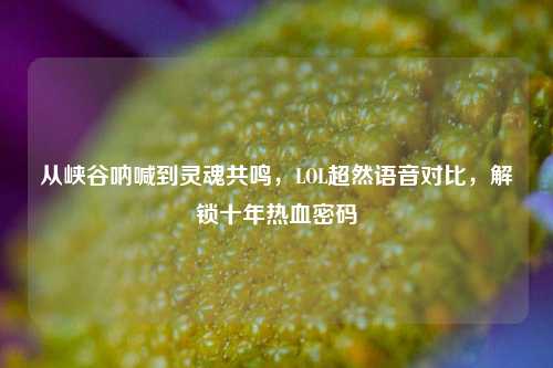 从峡谷呐喊到灵魂共鸣，LOL超然语音对比，解锁十年热血密码