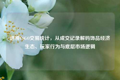 透视CSGO交易统计,从成交记录解码饰品经济生态、玩家行为与底层市场逻辑