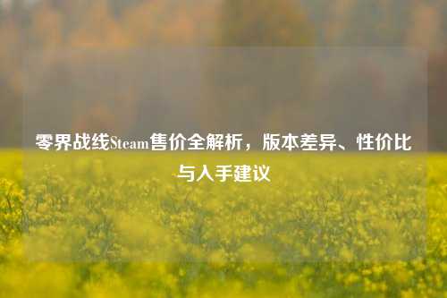 零界战线Steam售价全解析,版本差异、性价比与入手建议