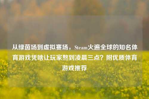从绿茵场到虚拟赛场，Steam火遍全球的知名体育游戏凭啥让玩家熬到凌晨三点？附优质体育游戏推荐